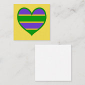 Mardi Gras Striped Heart Notitiekaartje (Voorkant / Achterkant)