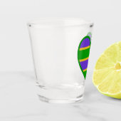 Mardi Gras Striped Heart Shot Glas (Links)