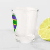 Mardi Gras Striped Heart Shot Glas (Rechts)