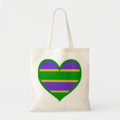 Mardi Gras Striped Heart Tote Bag (Voorkant)