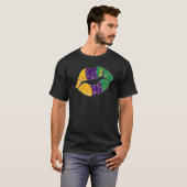 Mardi gras striped lips mardi gras fleur de t-shirt (Voorkant volledig)