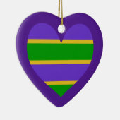 Mardi Gras Striped Paars Heart Keramisch Ornament (Rechts)