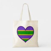 Mardi Gras Striped Paars Heart Tote Bag (Achterkant)