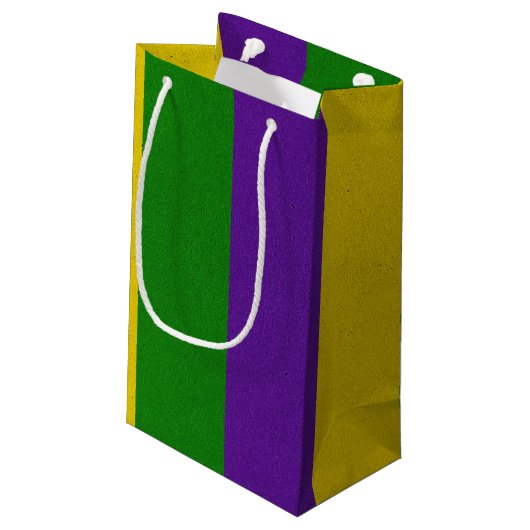 Mardi Gras Striped Pattern Klein Cadeauzakje (Achterkant Gekanteld)