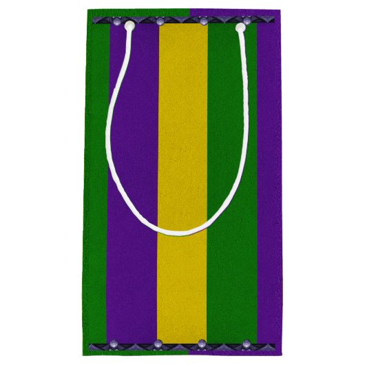 Mardi Gras Striped Pattern Klein Cadeauzakje (Voorkant)