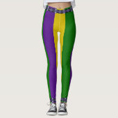 Mardi Gras Striped Pattern Leggings (Voorkant)