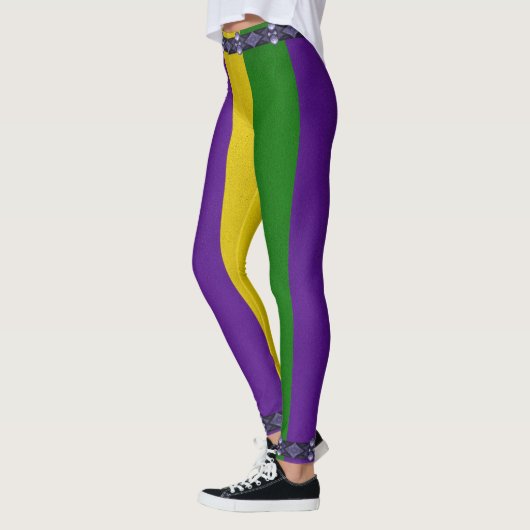 Mardi Gras Striped Pattern Leggings (Links)