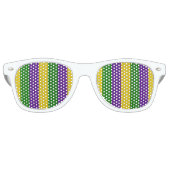 Mardi Gras Striped Pattern Retro Zonnebril (Voorkant)