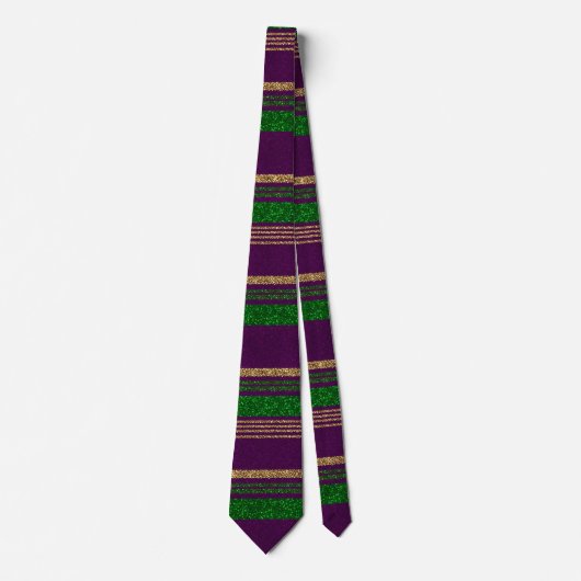 Mardi Gras Striped  Stropdas (Voorkant)