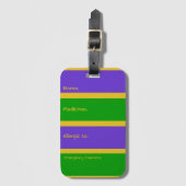Mardi Gras Stripes Bagagelabel (Voorkant (verticaal))