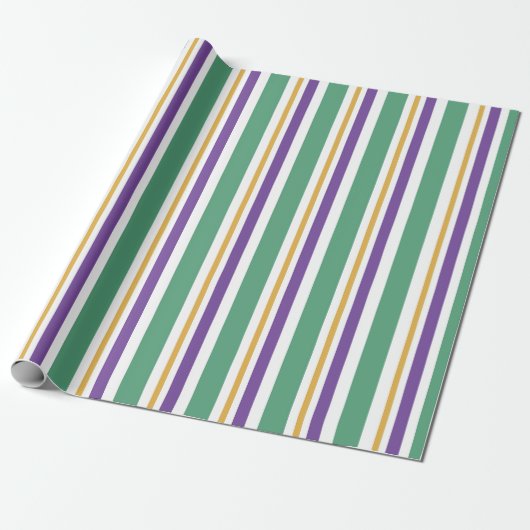 Mardi Gras Stripes Cadeaupapier (Uitgerold)