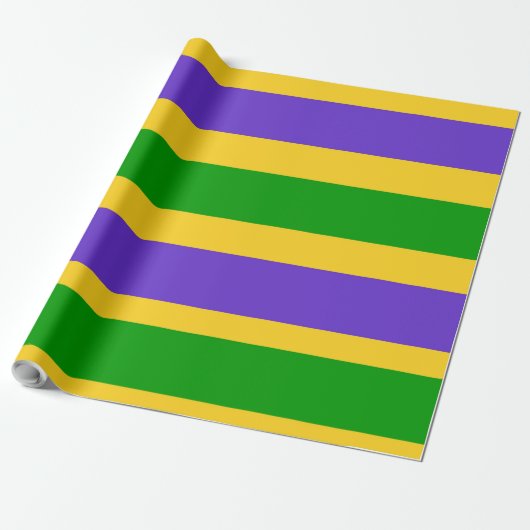 Mardi Gras Stripes Cadeaupapier (Uitgerold)