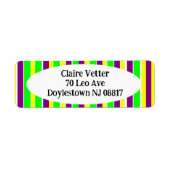 Mardi Gras Stripes Etiket (Voorkant)