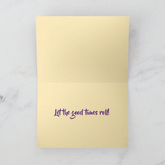 Mardi Gras Stripes & Fleur de Lys Kaart (Binnen)