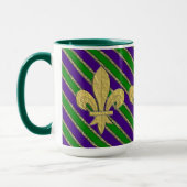 Mardi Gras Stripes & Fleur de Lys Mok (Links)