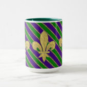 Mardi Gras Stripes & Fleur de Lys Mok (Midden)