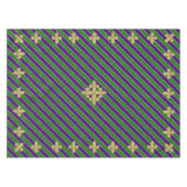 Mardi Gras Stripes & Fleur de Lys Tafelkleed (Voorkant (Horizontaal))