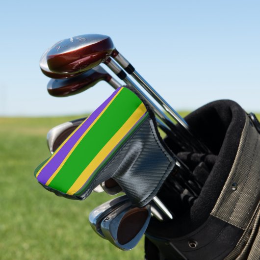 Mardi Gras Stripes Golfheadcover (Insitu)