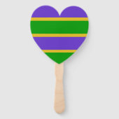 Mardi Gras Stripes Heart Handwaaier (Achterkant)