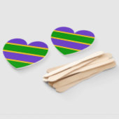Mardi Gras Stripes Heart Handwaaier (Niet-gemonteerd)