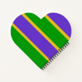 Mardi Gras Stripes Heart Notitieboek (Achterkant)