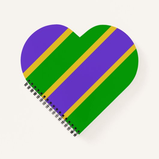 Mardi Gras Stripes Heart Notitieboek (Voorkant)