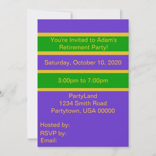 Mardi Gras Stripes Kaart (Voorkant)