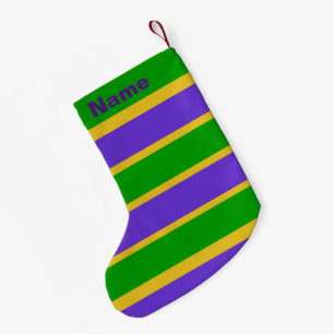 Mardi Gras Stripes Kleine Kerstsok