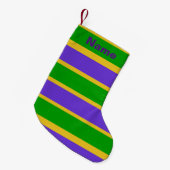 Mardi Gras Stripes Kleine Kerstsok (Voorkant (Hangend))