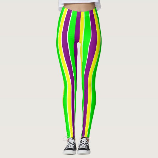 Mardi Gras Stripes Leggings (Voorkant)