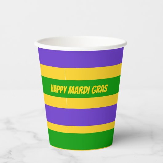 Mardi Gras Stripes Papieren Bekers (Voorkant)