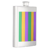 Mardi Gras Stripes Pattern Green Yellow Paars Heupfles (Rechts)