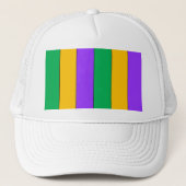 Mardi Gras Stripes Pattern Green Yellow Paars Trucker Pet (Voorkant)