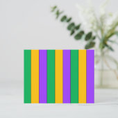 Mardi Gras Stripes Pattern Paars Green Yellow Briefkaart (Staand voorkant)