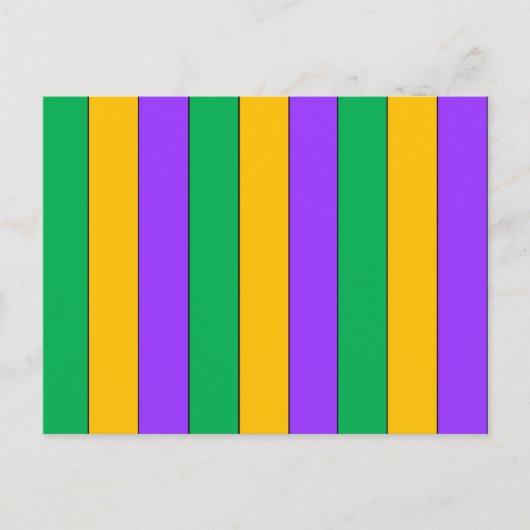 Mardi Gras Stripes Pattern Paars Green Yellow Briefkaart (Voorkant)