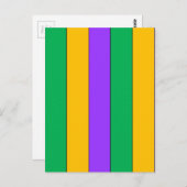 Mardi Gras Stripes Pattern Paars Green Yellow Briefkaart (Voorkant / Achterkant)