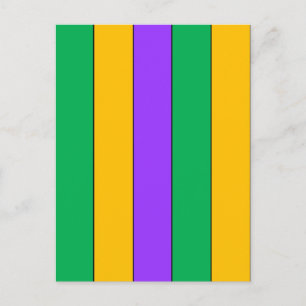 Mardi Gras Stripes Pattern Paars Green Yellow Briefkaart