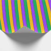 Mardi Gras Stripes Pattern Paars Green Yellow Cadeaupapier (Hoek)