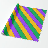 Mardi Gras Stripes Pattern Paars Green Yellow Cadeaupapier (Uitgerold)