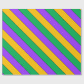 Mardi Gras Stripes Pattern Paars Green Yellow Cadeaupapier (Vlak)