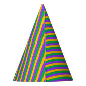 Mardi Gras Stripes Pattern Paars Green Yellow Feesthoedjes (Achterkant)