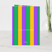 Mardi Gras Stripes Pattern Paars Green Yellow Kaart (Achterkant)