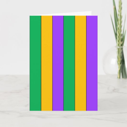 Mardi Gras Stripes Pattern Paars Green Yellow Kaart (Voorkant)