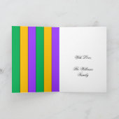 Mardi Gras Stripes Pattern Paars Green Yellow Kaart (Binnen)