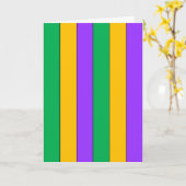 Mardi Gras Stripes Pattern Paars Green Yellow Kaart (Gele Bloem)