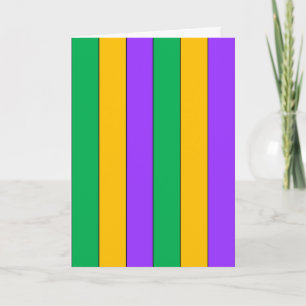 Mardi Gras Stripes Pattern Paars Green Yellow Kaart