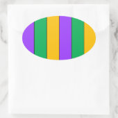 Mardi Gras Stripes Pattern Paars Green Yellow Ovale Sticker (Tas)