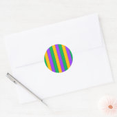 Mardi Gras Stripes Pattern Paars Green Yellow Ronde Sticker (Envelop)