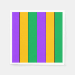 Mardi Gras Stripes Pattern Paars Green Yellow Servetten