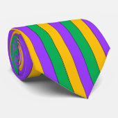 Mardi Gras Stripes Pattern Paars Green Yellow Stropdas (Opgerold)